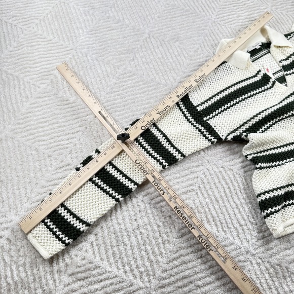 Madewell Sweater Womens S Striped Collared Knit Pullover Coastal Preppy Resort - Picture 4 of 11